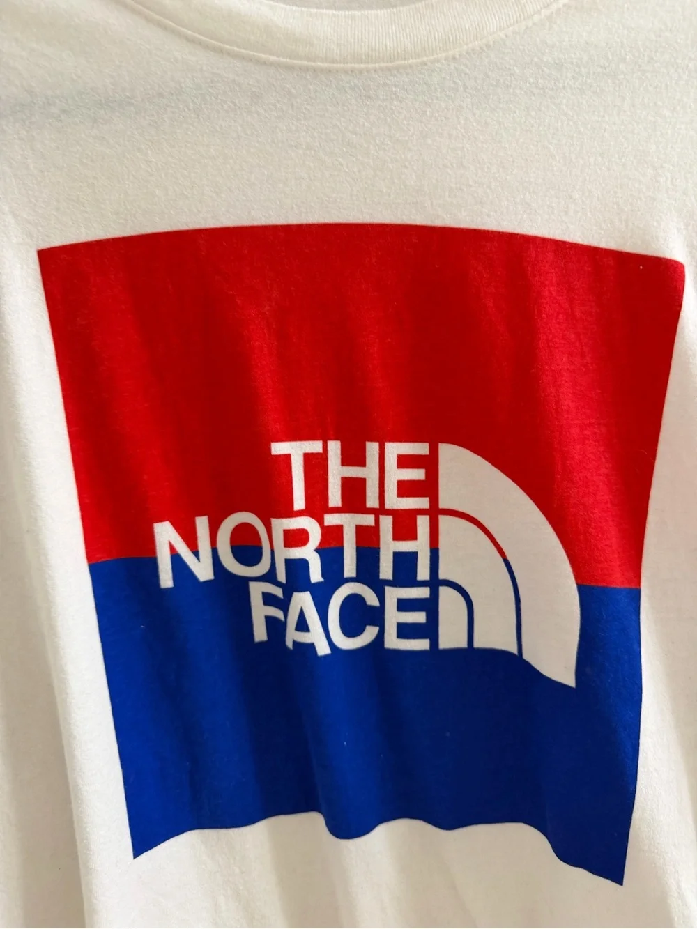 The North Face White Tee with Red Graphic Medium M